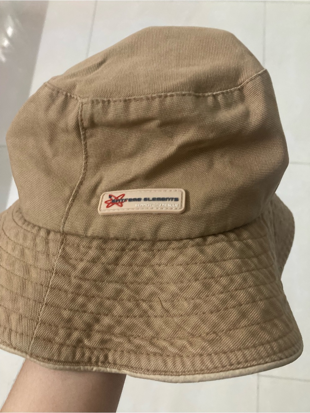 Bucket Hat in Tan with Branded Patch